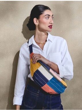 Anchal Checkered Sling Bag - Cobalt